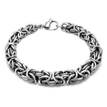 Stainless Jewelry Wrist Chain Bracelets Silver Balck Color for Men